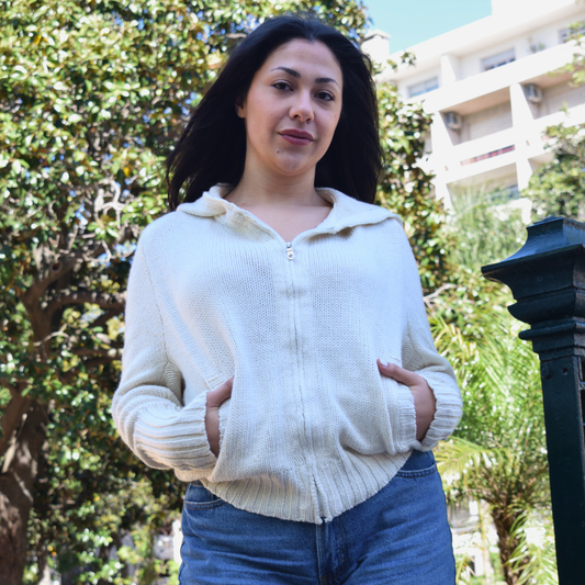 Campera Tejida Teo Crudo